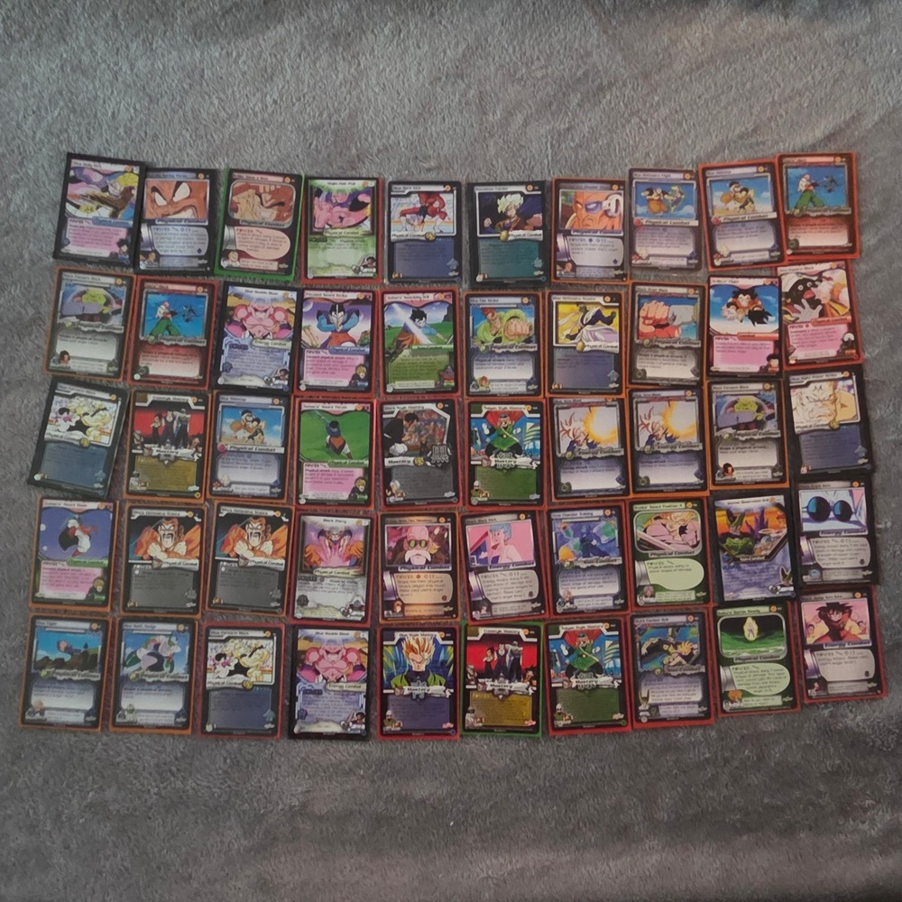 Vintage Dragon Ball Z TCG Card Lot 50ct Score Saiyan Frieza Trunks Saga Sleeved